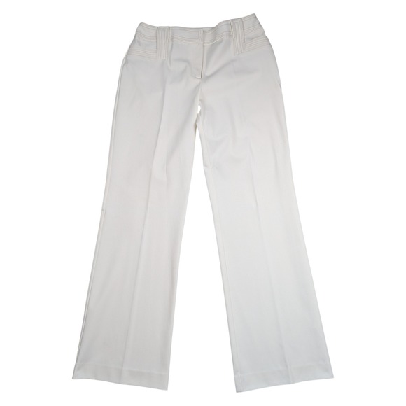 Pants - Gallia Women's White Wide Leg Dress‎ Pants Size 8 Minimalist Office Corpcore